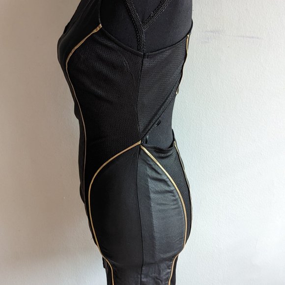 Boutique Five A'Gaci Black/Gold Mini Dress with Cut-Out - Picture 4 of 7